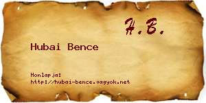 Hubai Bence névjegykártya
